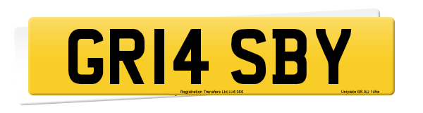 Registration number GR14 SBY